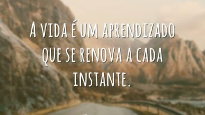 A vida é um aprendizado que se renova a cada instante.