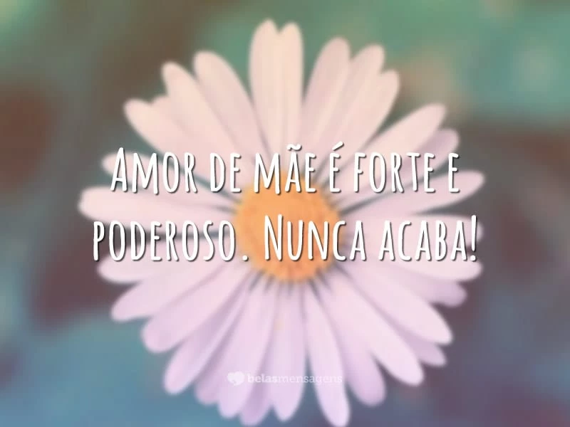 Amor de mãe é forte e poderoso. Nunca acaba!