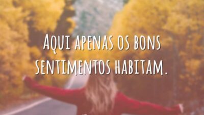 Aqui apenas os bons sentimentos habitam.
