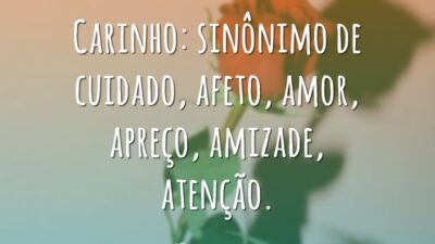 Carinho: sinônimo de cuidado, afeto, amor, apreço, amizade, atenção.