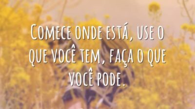 Comece onde está, use o que você tem, faça o que você pode.