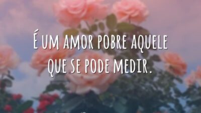 É um amor pobre aquele que se pode medir.