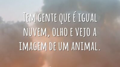 Tem gente que é igual nuvem, olho e vejo a imagem de um animal.