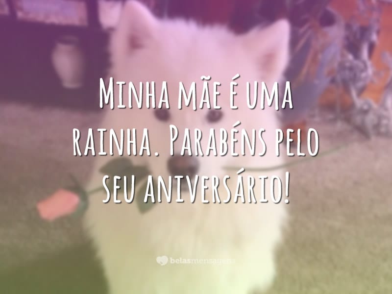 Minha mãe é uma rainha. Parabéns pelo seu aniversário!