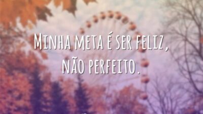 Minha meta é ser feliz, não perfeito.