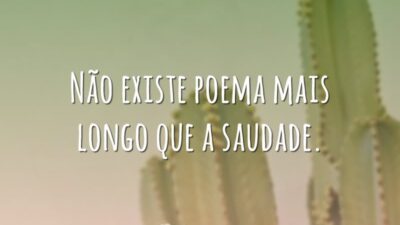 Não existe poema mais longo que a saudade.