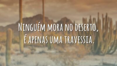 Ninguém mora no deserto, é apenas uma travessia.
