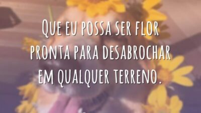 Que eu possa ser flor pronta para desabrochar em qualquer terreno.