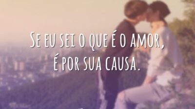 Se eu sei o que é o amor, é por sua causa.