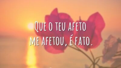 Que o teu afeto me afetou, é fato.