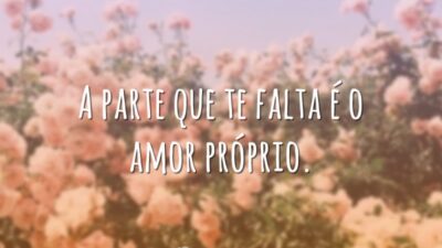 A parte que te falta é o amor próprio.