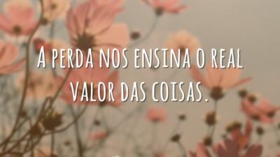 A perda nos ensina o real valor das coisas.