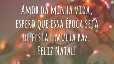 Amor da minha vida, espero que essa época seja de festa e muita paz. Feliz Natal!