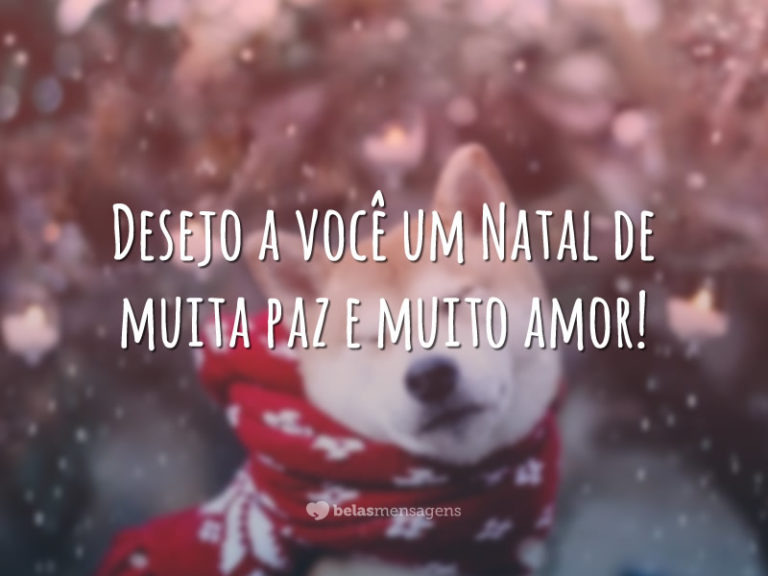 Desejo a você um Natal de muita paz e muito amor!