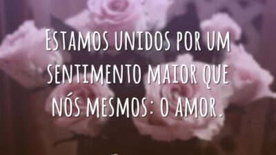 Estamos unidos por um sentimento maior que nós mesmos: o amor.