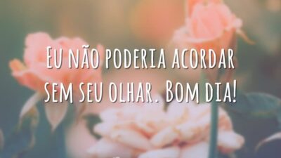 Eu não poderia acordar sem seu olhar. Bom dia!
