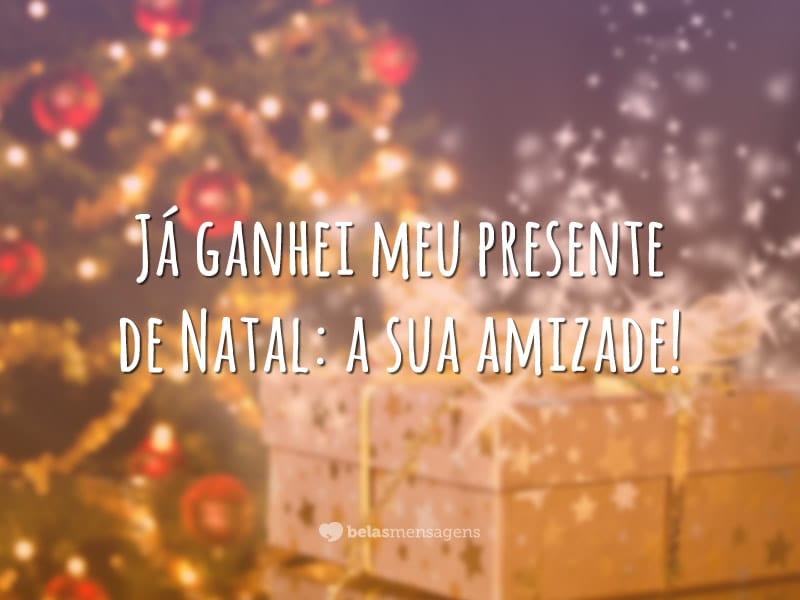 Já ganhei meu presente de Natal: a sua amizade!