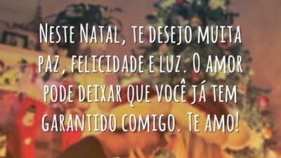 Neste Natal, te desejo muita paz, felicidade e luz. O amor pode deixar que você já tem garantido comigo. Te amo!