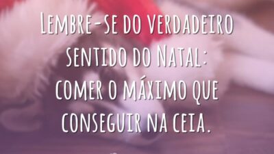 Lembre-se do verdadeiro sentido do Natal: comer o máximo que conseguir na ceia.