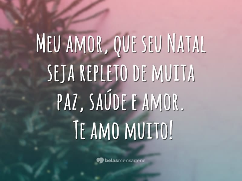 Meu amor, que seu Natal seja repleto de muita paz, saúde e amor. Te amo muito!