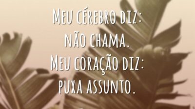 Meu cérebro diz: não chama. Meu coração diz: puxa assunto.