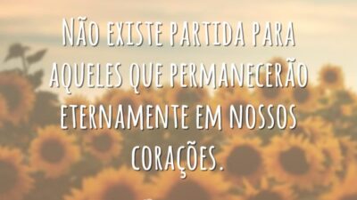 Não existe partida para aqueles que permanecerão eternamente em nossos corações.