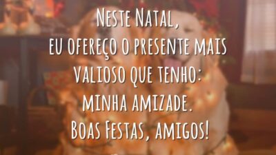 Neste Natal, eu ofereço o presente mais valioso que tenho: minha amizade. Boas Festas, amigos!