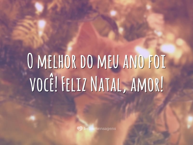 O melhor do meu ano foi você! Feliz Natal, amor!