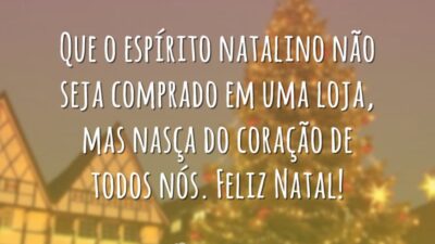 Que o espírito natalino não seja comprado em uma loja, mas nasça do coração de todos nós. Feliz Natal!