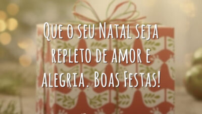 Que o seu Natal seja repleto de amor e alegria. Boas Festas!