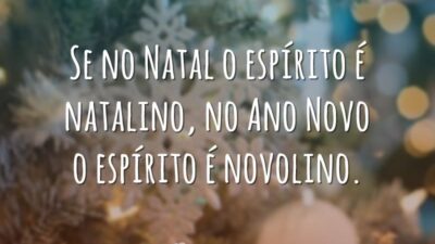 Se no Natal o espírito é natalino, no Ano Novo o espírito é novolino.