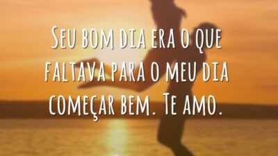 Seu bom dia era o que faltava para o meu dia começar bem. Te amo.