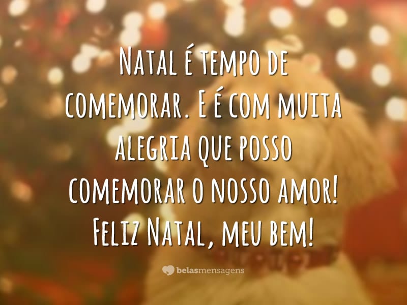 Neste Natal, vamos continuar plantando amor, e no Ano Novo colheremos felicidade. Te amo! Feliz Natal!