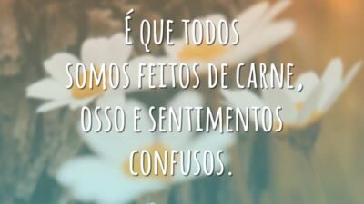 É que todos somos feitos de carne, osso e sentimentos confusos.
