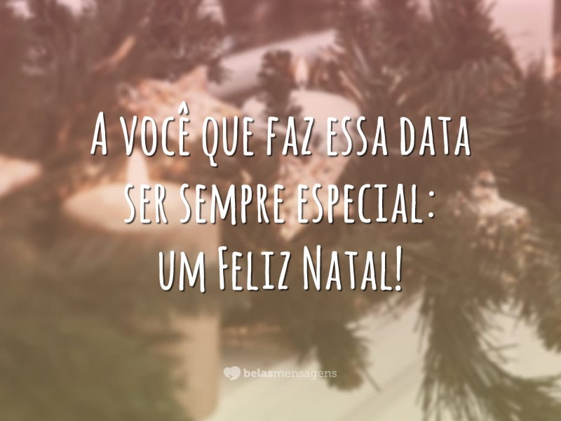 A você que faz essa data ser sempre especial: um Feliz Natal!