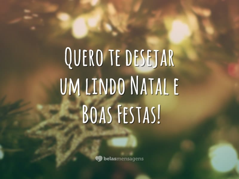 Quero te desejar um lindo Natal e Boas Festas!