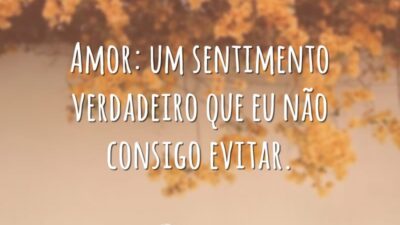 Amor: um sentimento verdadeiro que eu não consigo evitar.