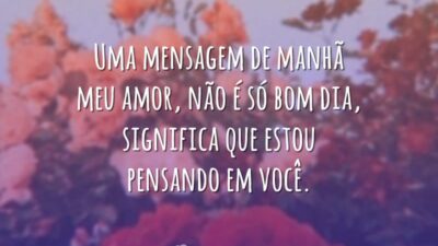 Uma mensagem de manhã meu amor, não é só bom dia, significa que estou pensando em você.