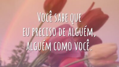 Você sabe que eu preciso de alguém, alguém como você.