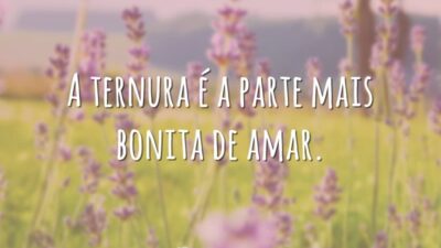 A ternura é a parte mais bonita de amar.