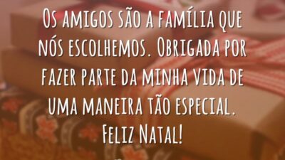 Os amigos são a família que nós escolhemos. Obrigada por fazer parte da minha vida de uma maneira tão especial. Feliz Natal!