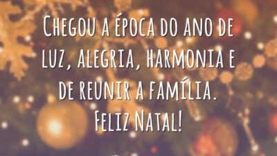 Chegou a época do ano de luz, alegria, harmonia e de reunir a família. Feliz Natal!