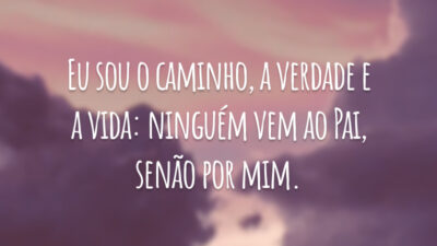 Eu sou o caminho, a verdade e a vida: ninguém vem ao Pai, senão por mim.