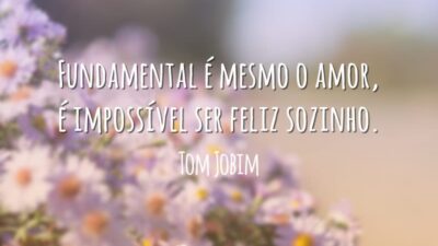 Fundamental é mesmo o amor, é impossível ser feliz sozinho.