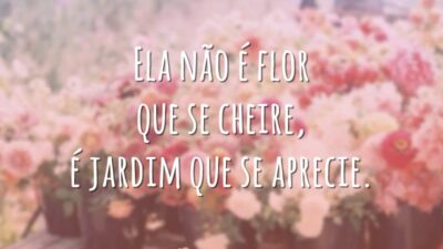 Ela não é flor que se cheire, é jardim que se aprecie.
