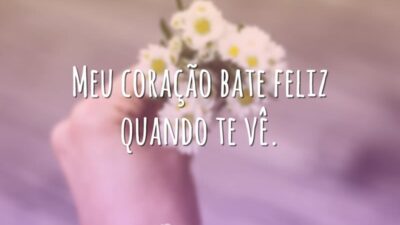 Meu coração bate feliz quando te vê.