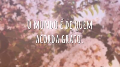 O mundo é de quem acorda grato.