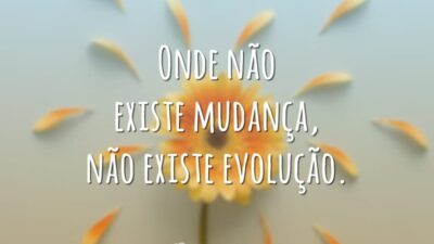 Onde não existe mudança, não existe evolução.