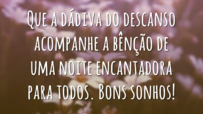 Que a dádiva do descanso acompanhe a bênção de uma noite encantadora para todos. Bons sonhos!