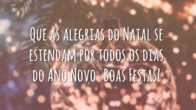 Que as alegrias do Natal se estendam por todos os dias do Ano Novo. Boas Festas!